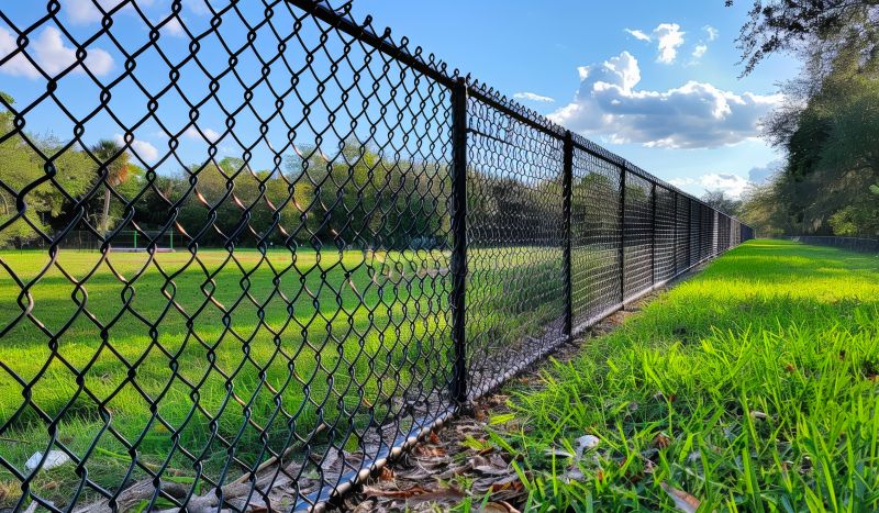 Chain Link Fence Around a Yard